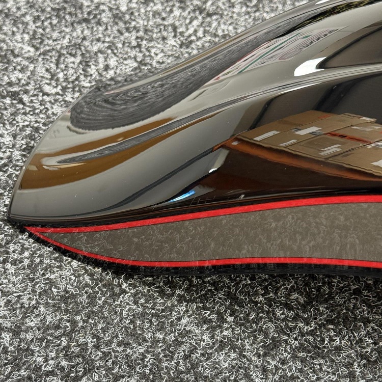 Indian Scout front fender / mudguard in gloss black and grey with red pinstripe